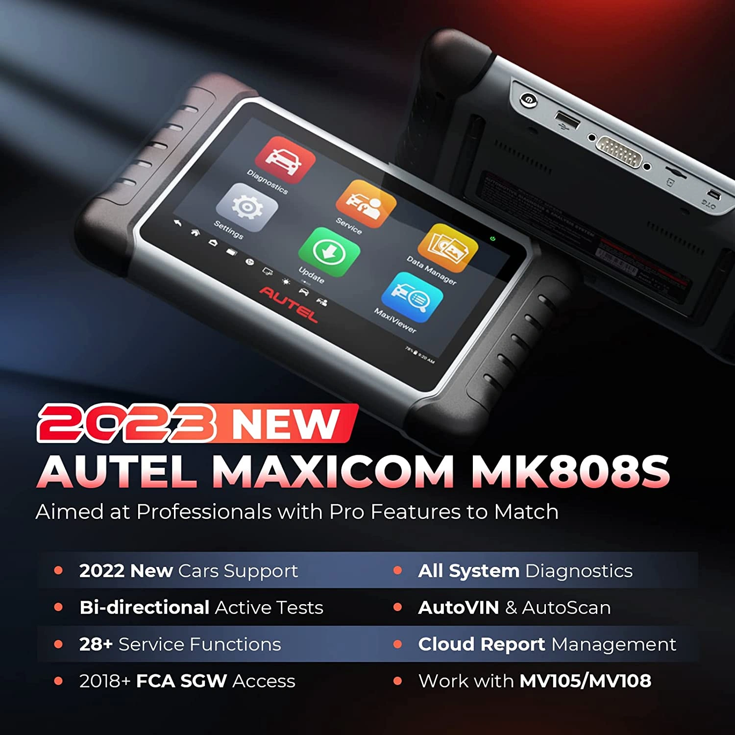 Autel MaxiCom MK808S, Resetare IMMO/EPB/SAS/BMS/TPMS/DPF, model 2026 - imagine 5